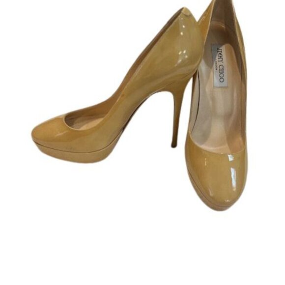 Jimmy Choo Light Mustard Patent Leather Cosmic Platform Pumps – Size 9 US - Picture 2 of 9